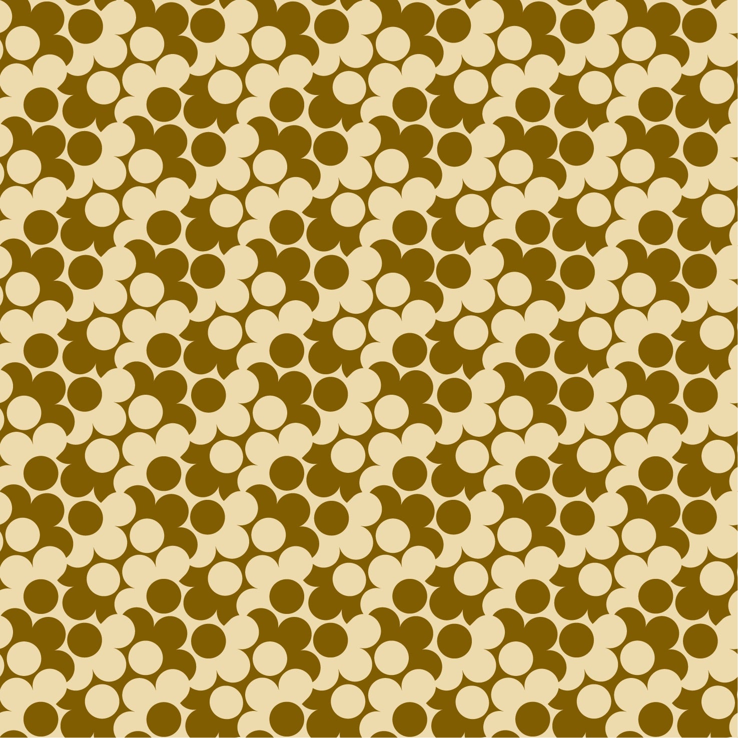 Puzzle Flower Ochre Wallpaper Sample