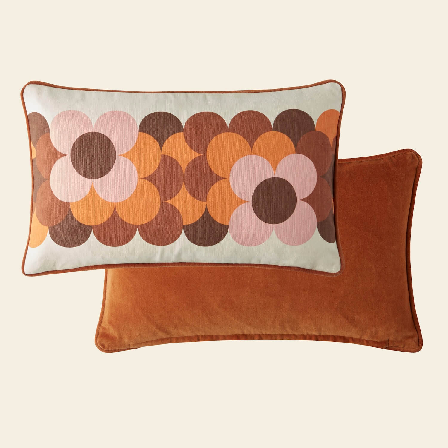 Retro Flower Stripe Cushion Bundle - Canyon