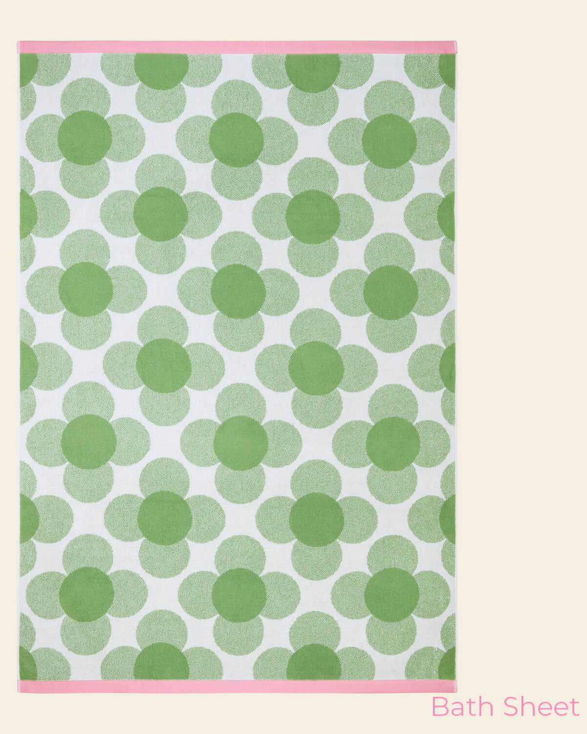 Retro Flower Bath Sheet Towel in Clover by Orla Kiely