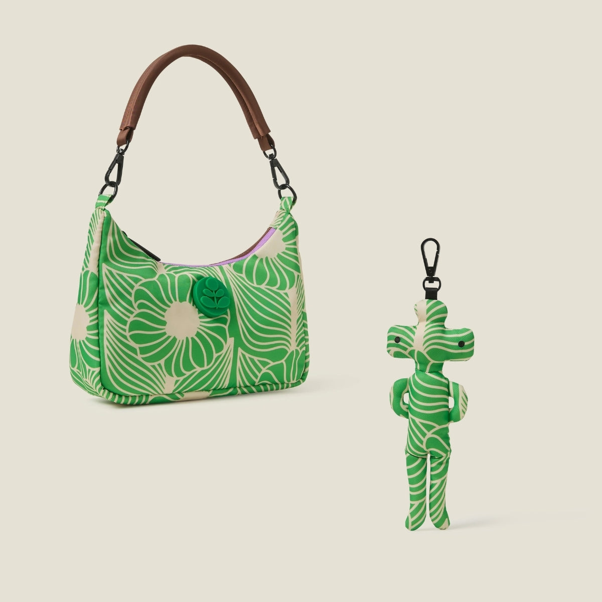 Venn Mini Shoulder Bag & Martian Charm Bundle - Moonflower Spring Green
