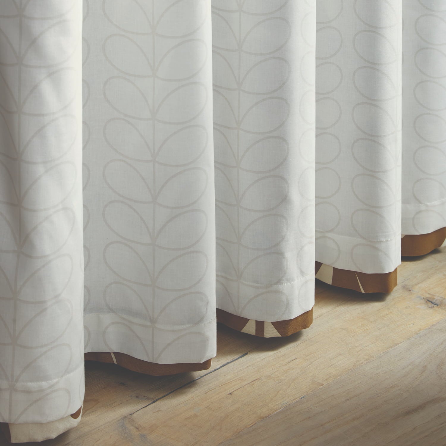 Wildflower Lined Eyelet Curtains - Coffee