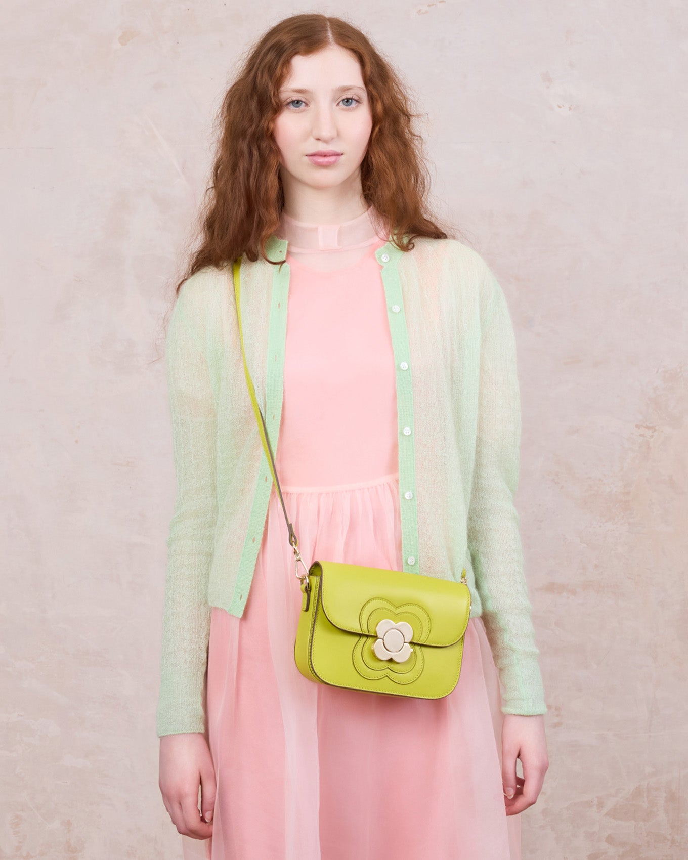 Mini Eclipse Leather Crossbody Bag - Chartreuse