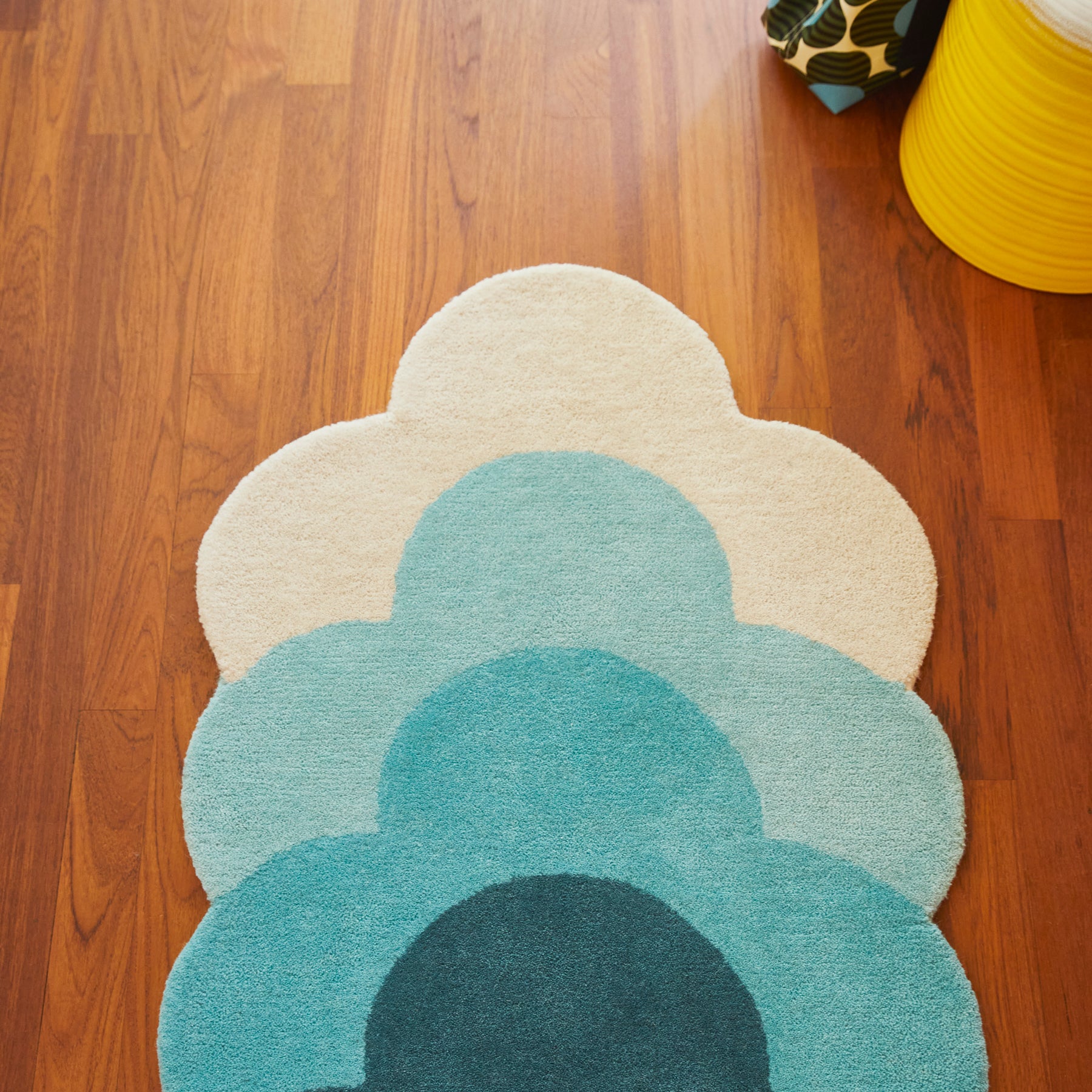 Optical Flower Teal Rug