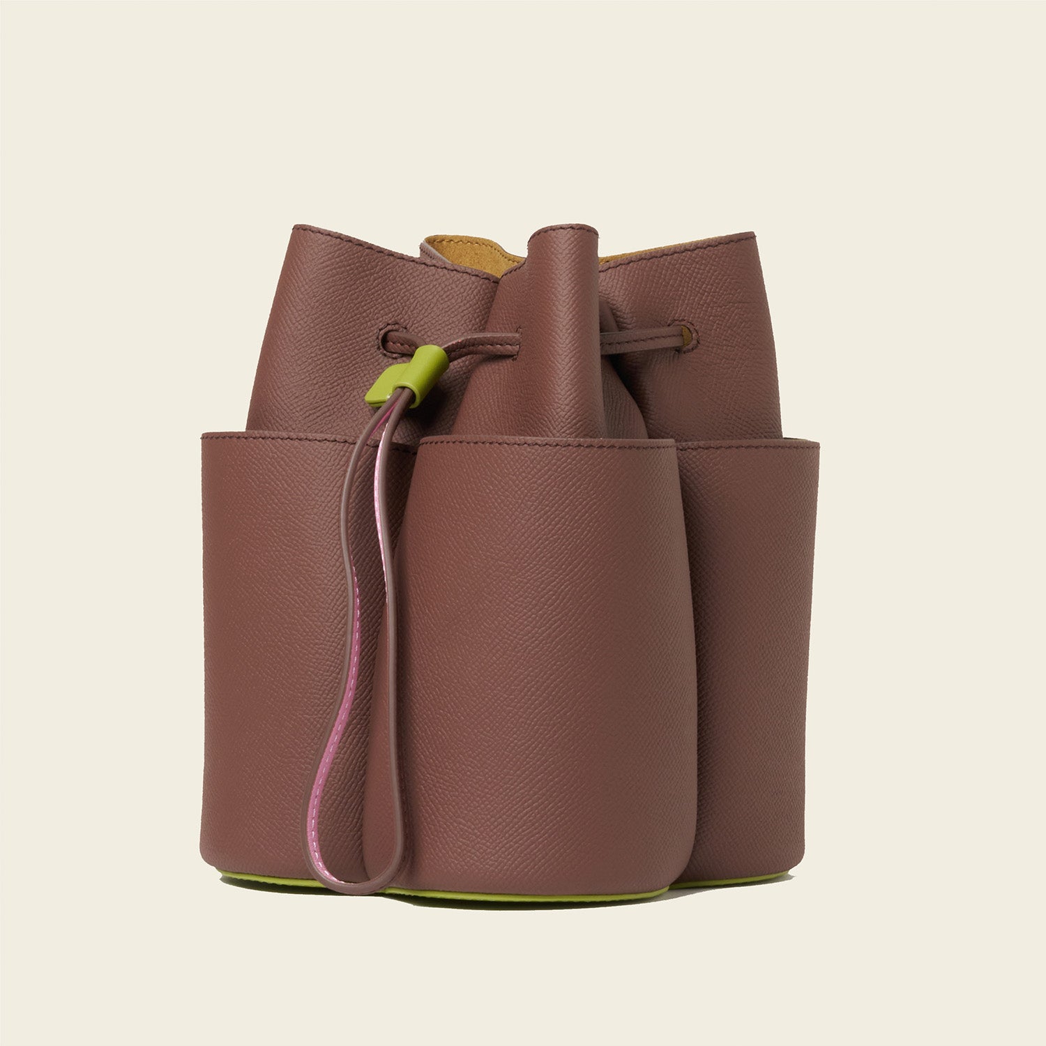 Medium Flower Petal Leather Crossbody Bag - Dark Brown