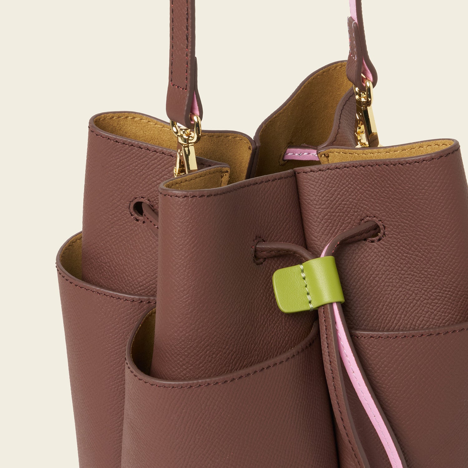 Medium Flower Petal Leather Crossbody Bag - Dark Brown