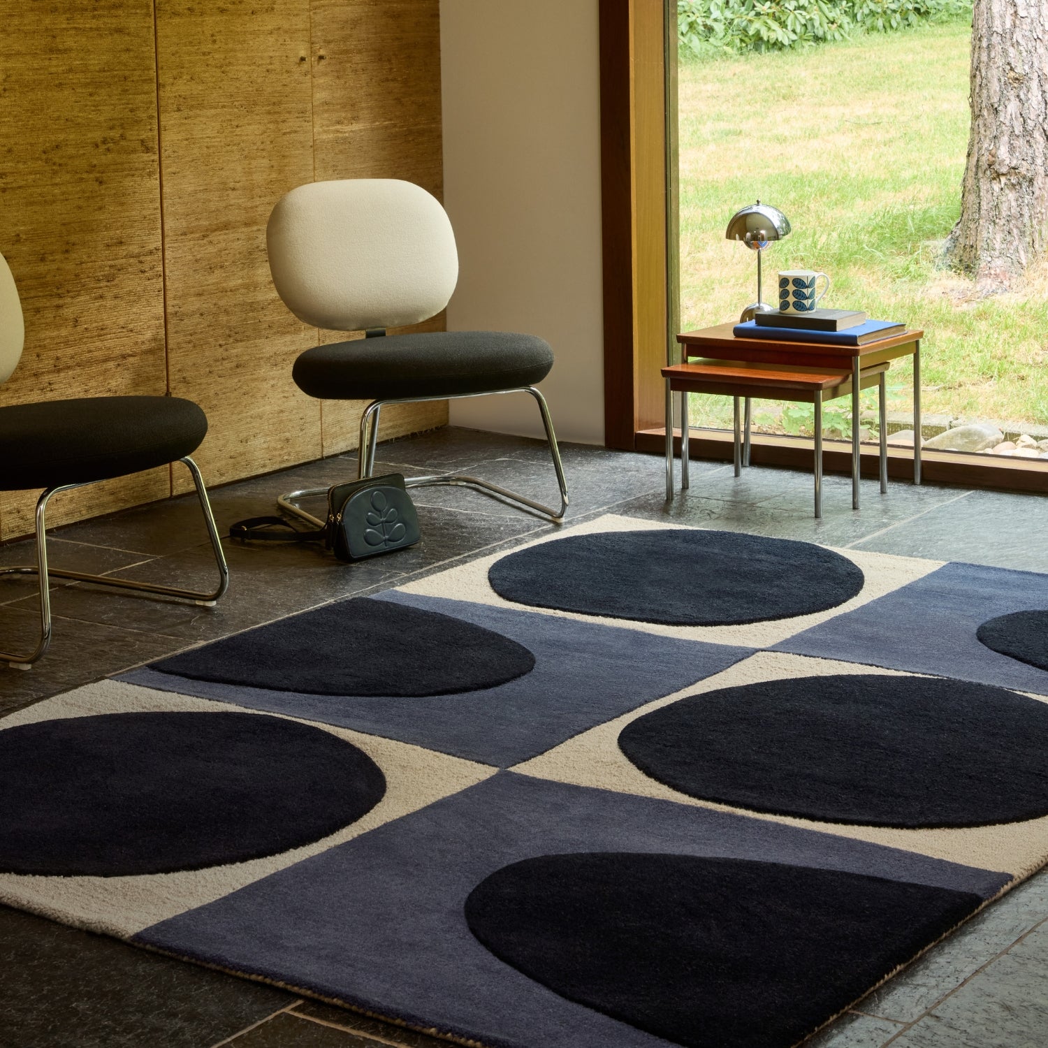 Spot Square Rug - Blue Navy