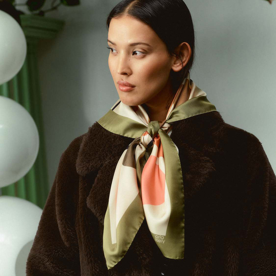 Large Silk Scarf - Multi Stem