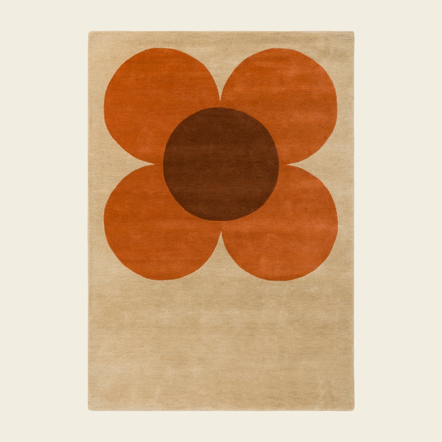Flower Placement Rug - Pumpkin Ecru