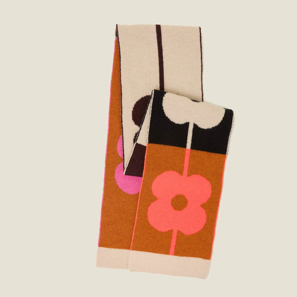 Abacus Flower Scarf - Neon Orange