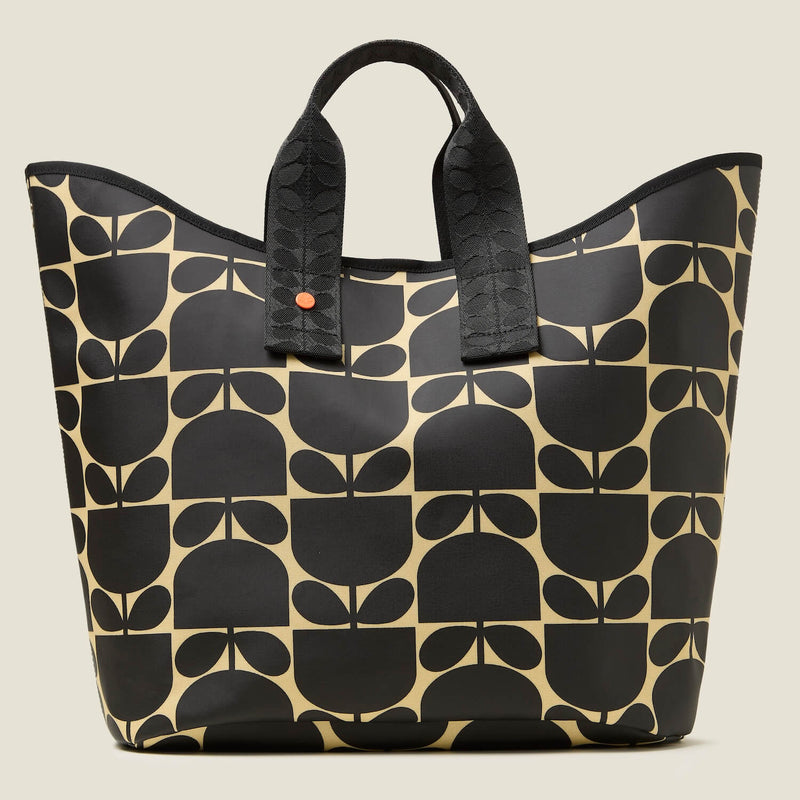 Carryall Large Tote - Block Flower Monochrome