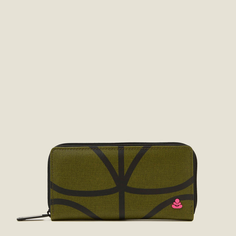 Forget Me Not Wallet - Giant Linear Stem Olive