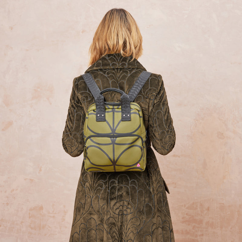 Mini Lotta Backpack - Giant Linear Stem Olive