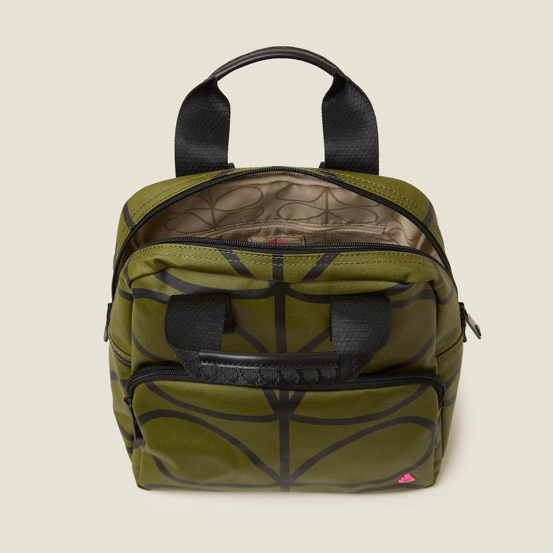 Mini Lotta Backpack - Giant Linear Stem Olive