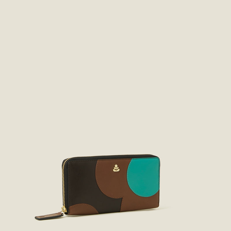 Forget Me Not Wallet - Spot Flower Walnut