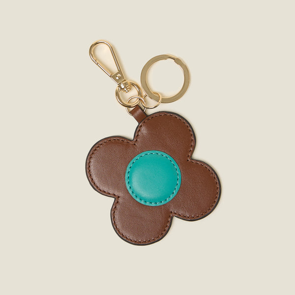 Spot Flower Key Ring - Tan