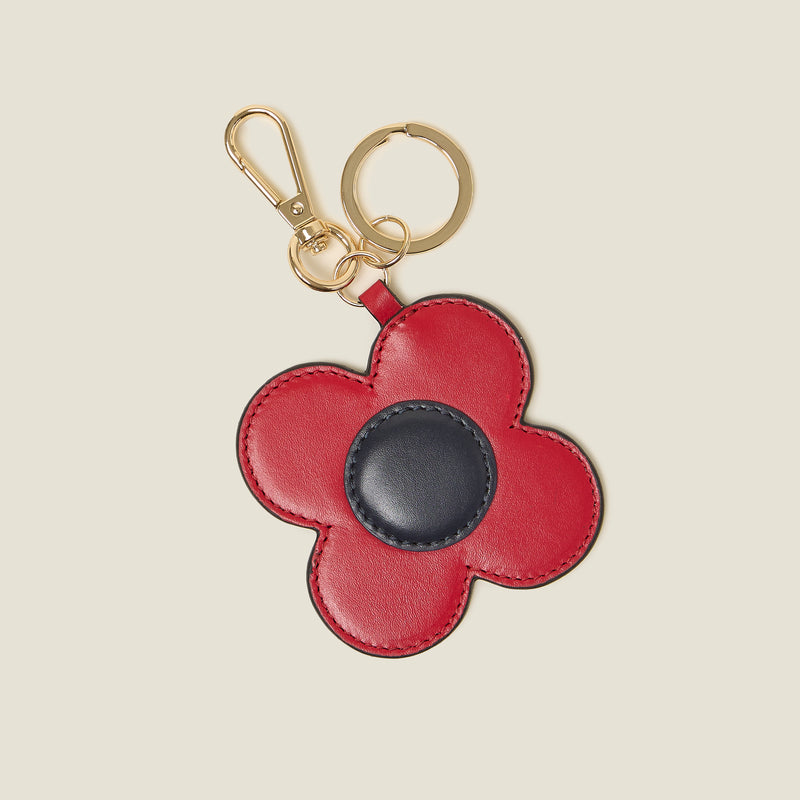 Spot Flower Key Ring - Red