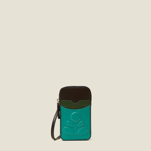 Ariel Phone Case - Embossed Stem Turquoise