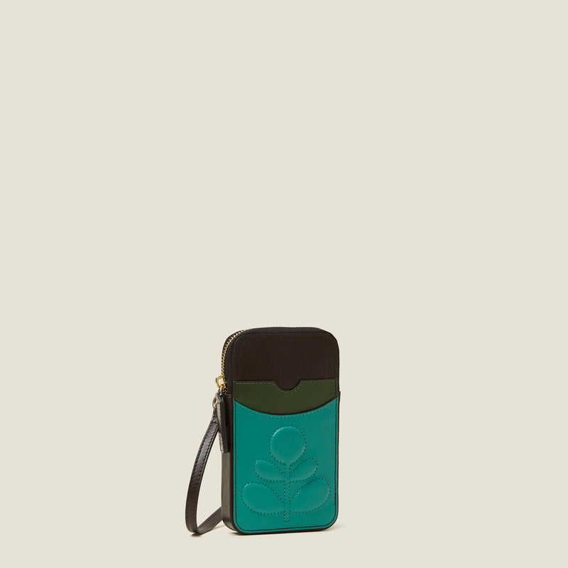 Ariel Phone Case - Embossed Stem Turquoise