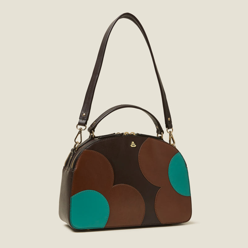 Lunex Shoulder Sling Bag - Spot Flower Walnut