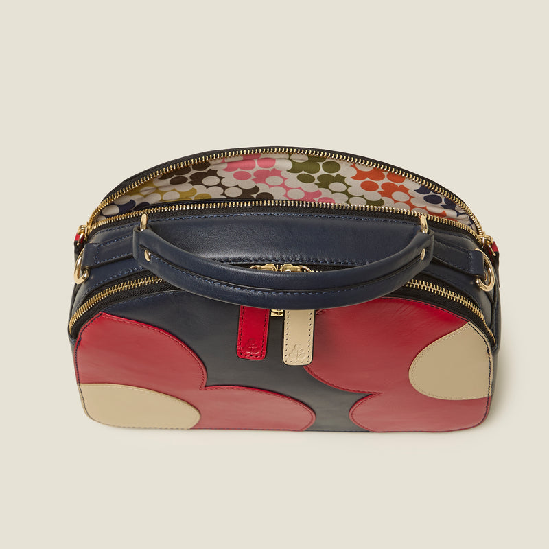 Lunex Shoulder Sling Bag - Spot Flower Navy