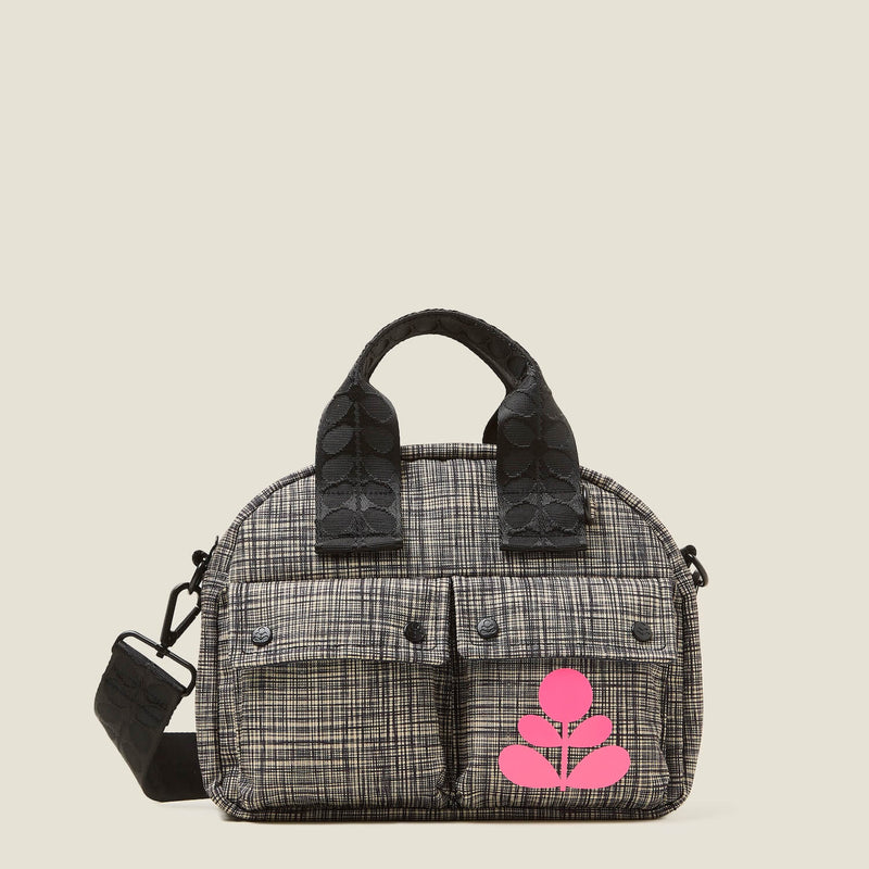 Radial Handbag - Scribble Print Black