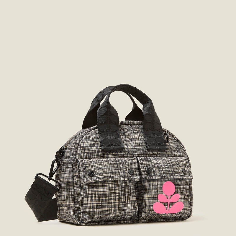 Radial Handbag - Scribble Print Black