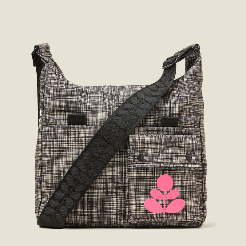 Area Hobo Crossbody - Scribble Print Black