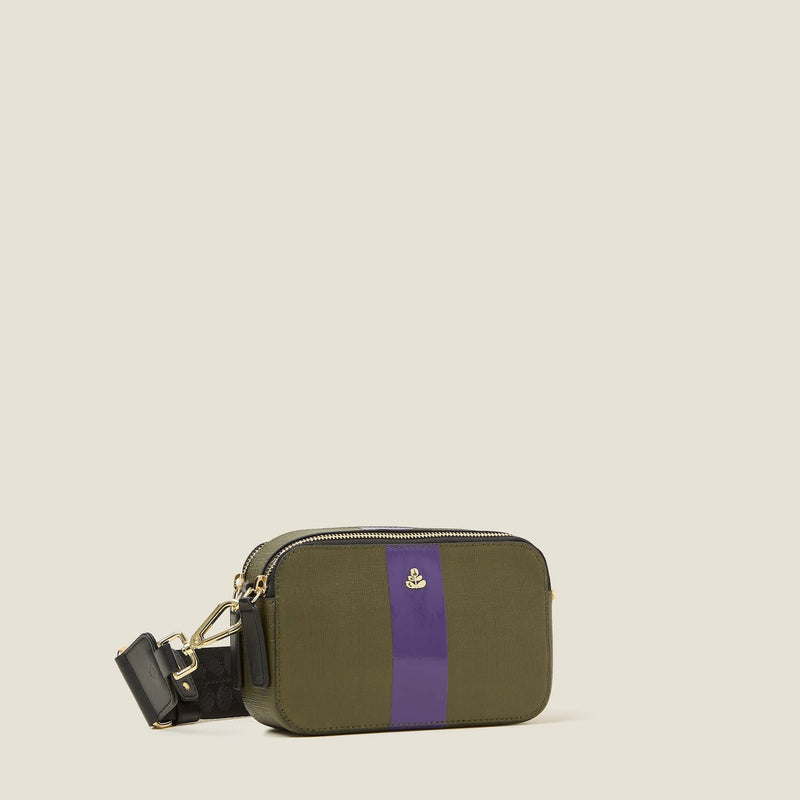 Duo Crossbody - Shiny Stripe Spruce Purple