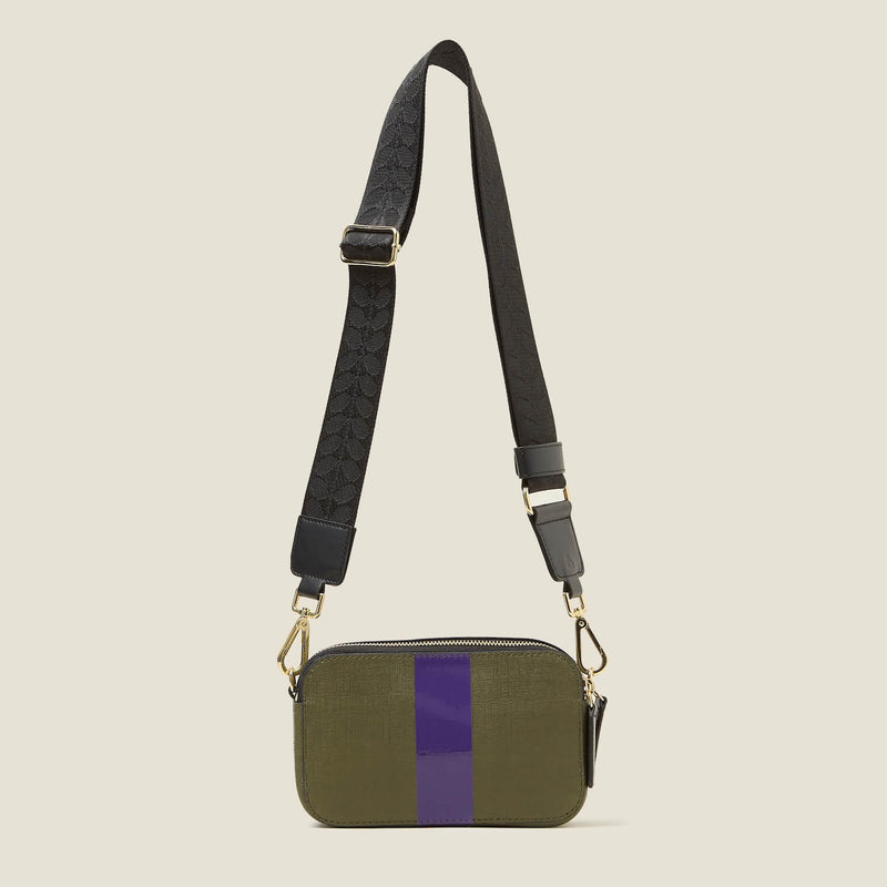 Duo Crossbody - Shiny Stripe Spruce Purple