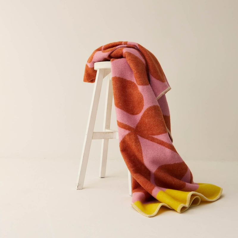 Wool Blanket - Sycamore Paprika & Pink