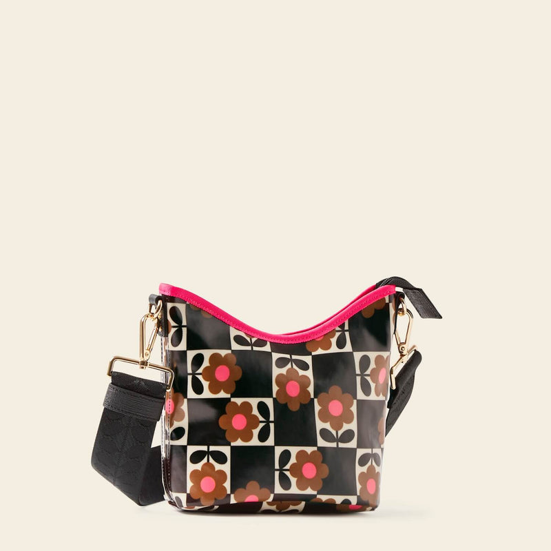 Carrymin Crossbody Bag in Flower Pot Chestnut pattern by Orla Kiely