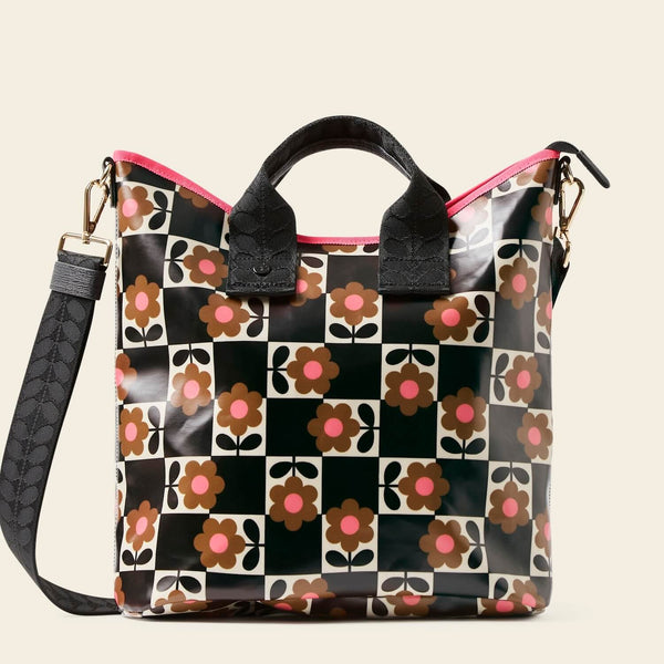 Carry Grab Bucket Bag in Flower Pot Chestnut pattern by Orla Kiely