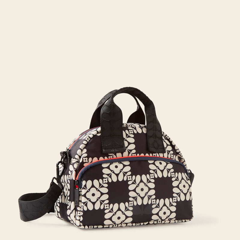 Radial Handbag in Lattice Flower Tile Onyx by Orla Kiely