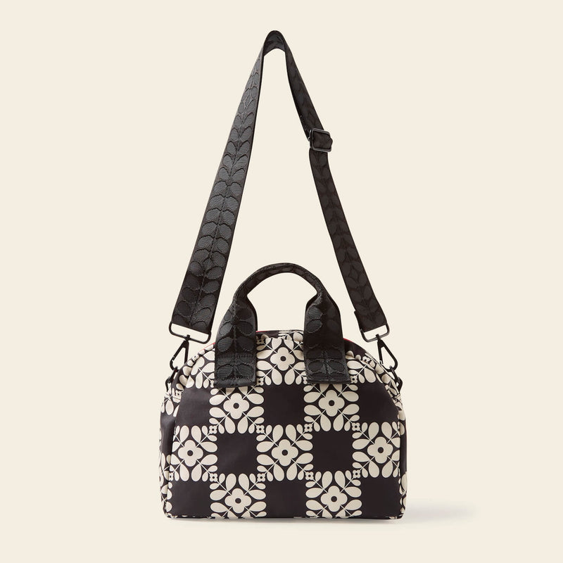 Radial Handbag in Lattice Flower Tile Onyx by Orla Kiely