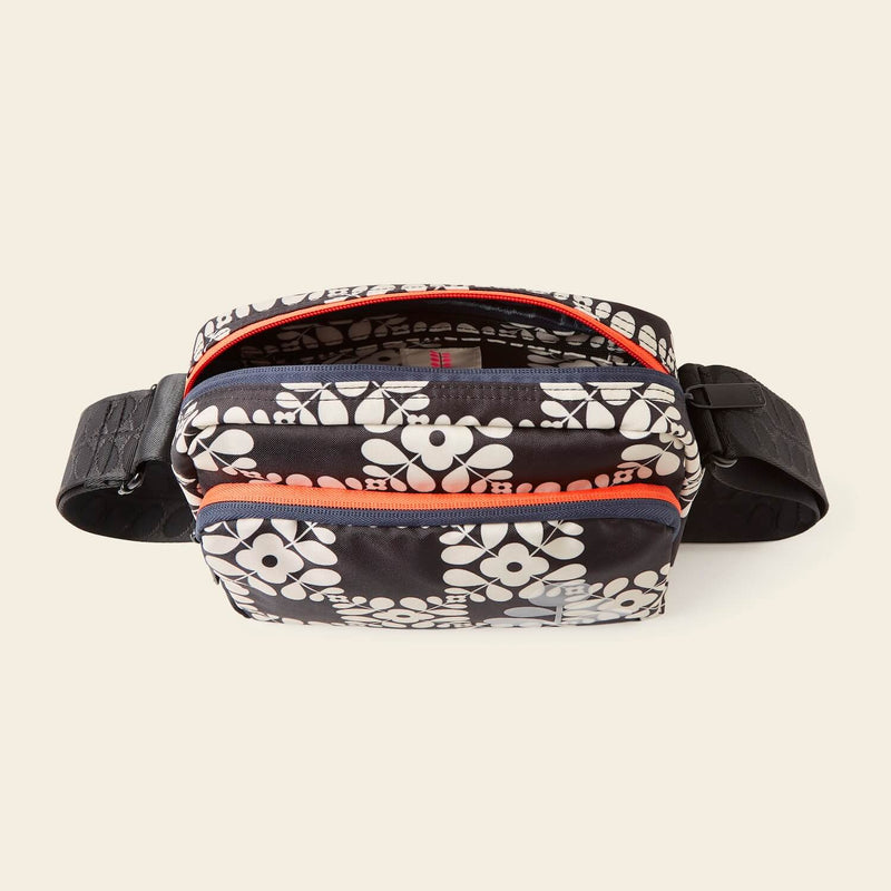 Angle Camera Bag in Lattice Flower Tile Onyx by Orla Kiely