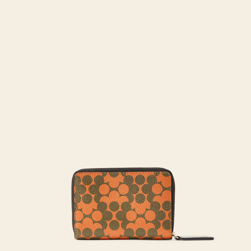 Celia Medium Wallet in Tomato Puzzle Flower pattern by Orla Kiely