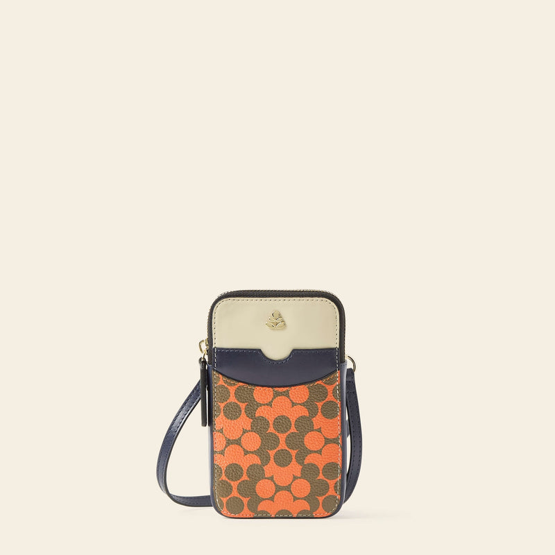 Ariel Phone Case in Tomato Puzzle Flower pattern by Orla Kiely