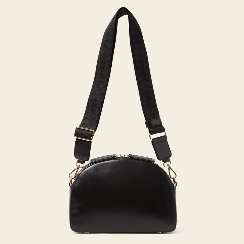 Luna Crossbody Bag in Black Punched Flower by Orla Kiely