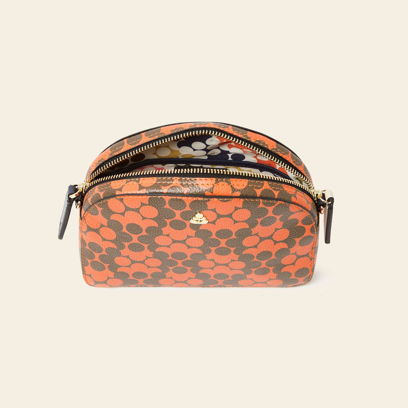 Babaluna Crossbody Bag in Tomato Puzzle Flower pattern by Orla Kiely