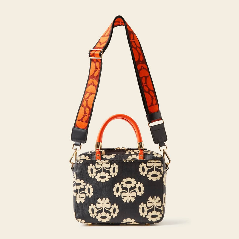 Block Medium Handbag in Posey Flower Midnight pattern by Orla Kiely