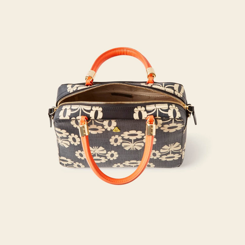 Block Medium Handbag in Posey Flower Midnight pattern by Orla Kiely