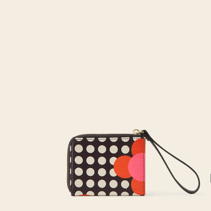 Carla Zip Purse in Fuchsia Flower Polka Dot by Orla Kiely