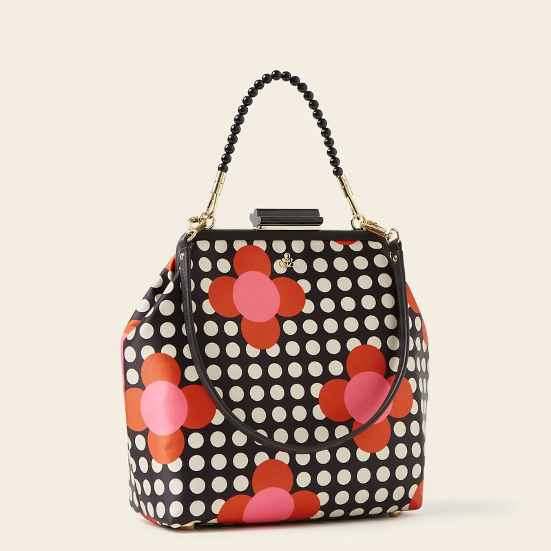 Jenny D Handbag in Fuchsia Flower Polka Dot pattern by Orla Kiely