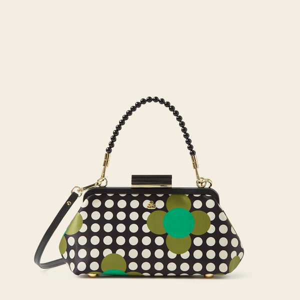 Jenny D Clutch Bag in Jewel Flower Polka Dot pattern by Orla Kiely