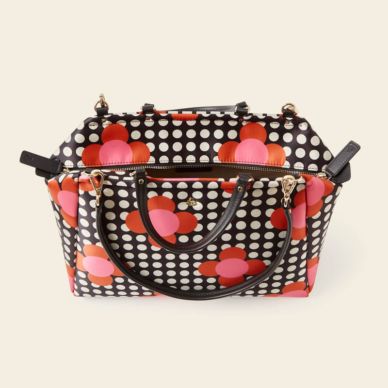 Opera Big Tote Bag in Fuchsia Flower Polka Dot pattern by Orla Kiely