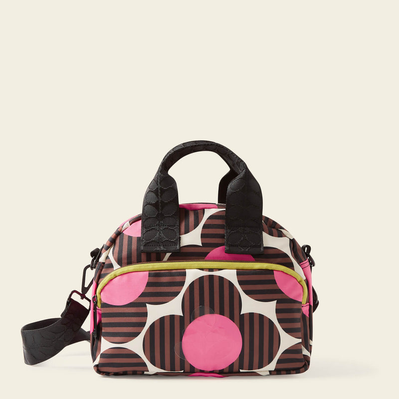 Radial Handbag in Striped Flower Azalea pattern by Orla Kiely