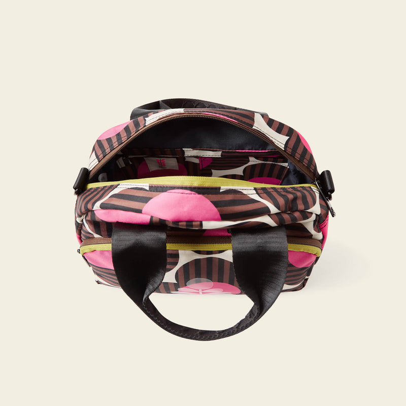 Radial Handbag in Striped Flower Azalea pattern by Orla Kiely