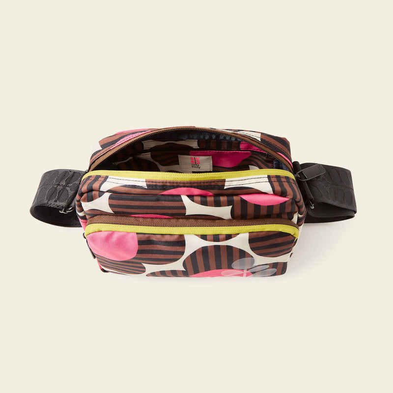 Angle Camera Bag in Striped Flower Azalea pattern by Orla Kiely