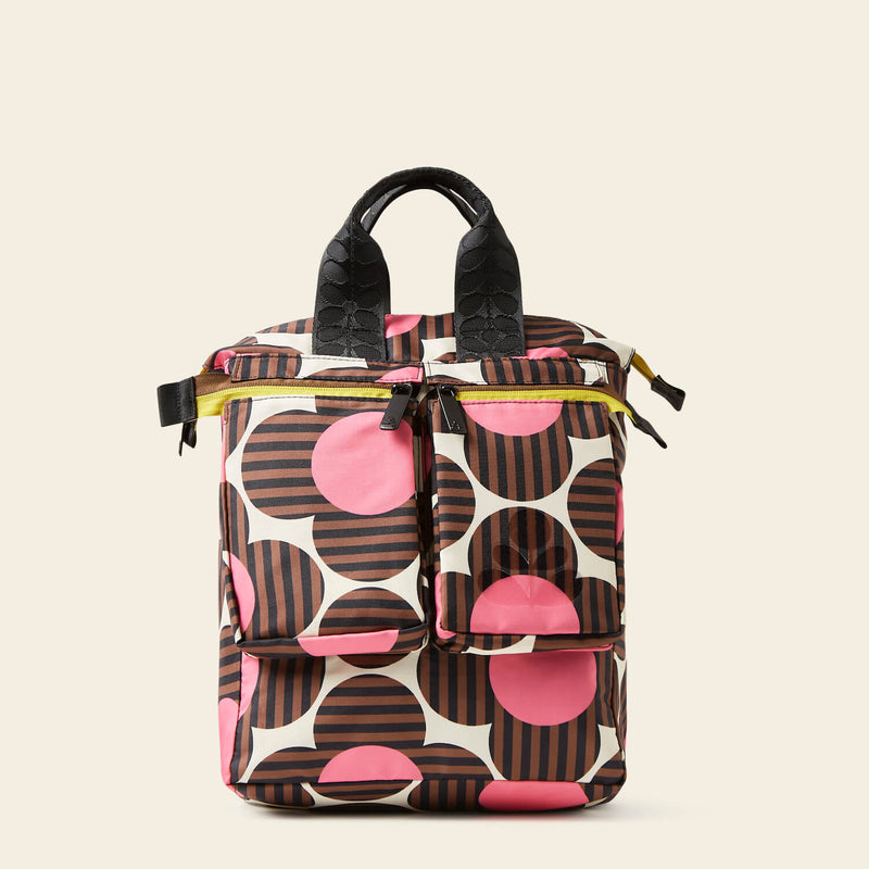 Axis Medium Backpack in Striped Flower Azalea pattern by Orla Kiely