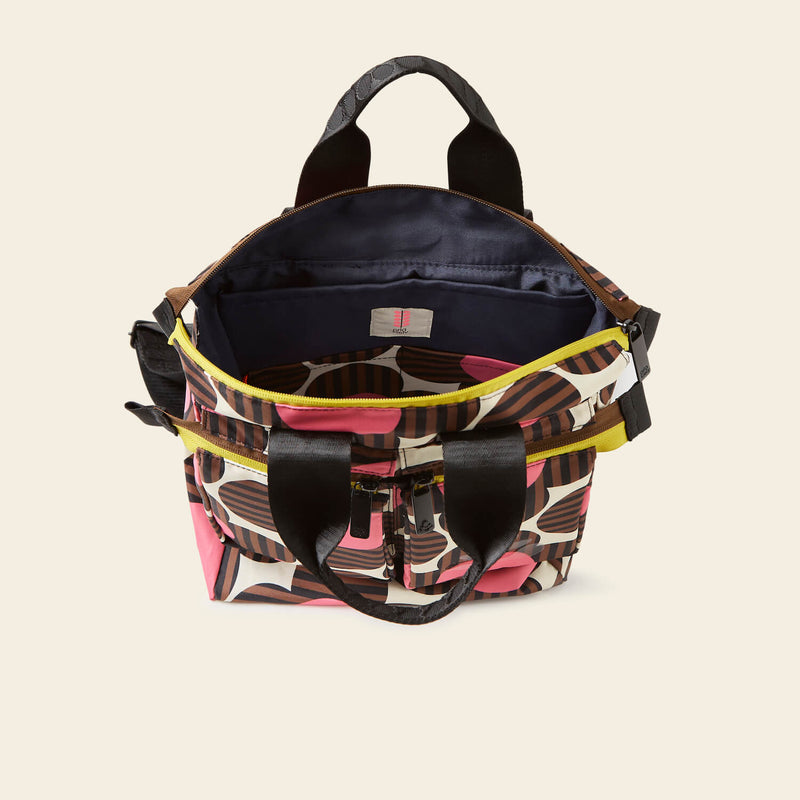 Axis Medium Backpack in Striped Flower Azalea pattern by Orla Kiely